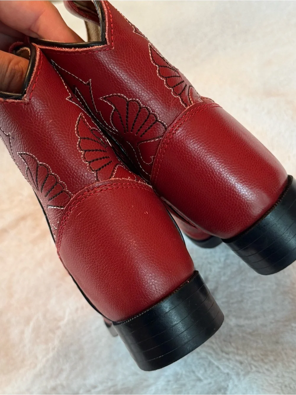 Masterson Boot Company Toddlers Red Western Leather Cowgirl Boots